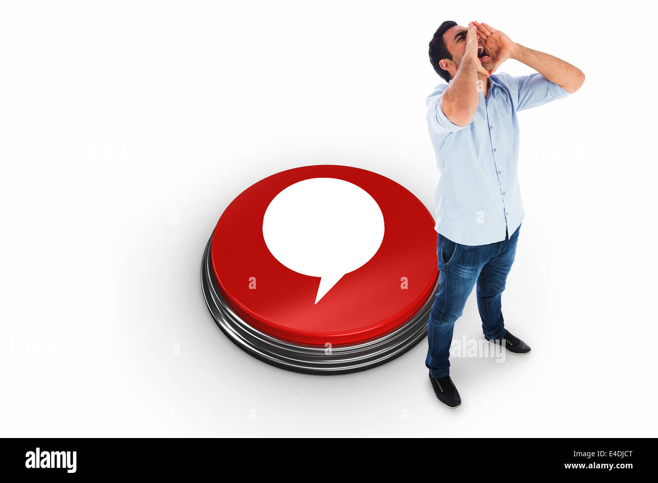 Composite image of shouting casual man standing Stock Photo