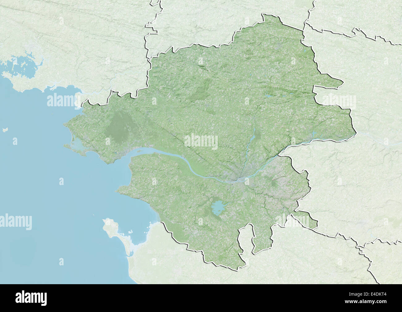 Departement of Loire-Atlantique, France, Relief Map Stock Photo - Alamy