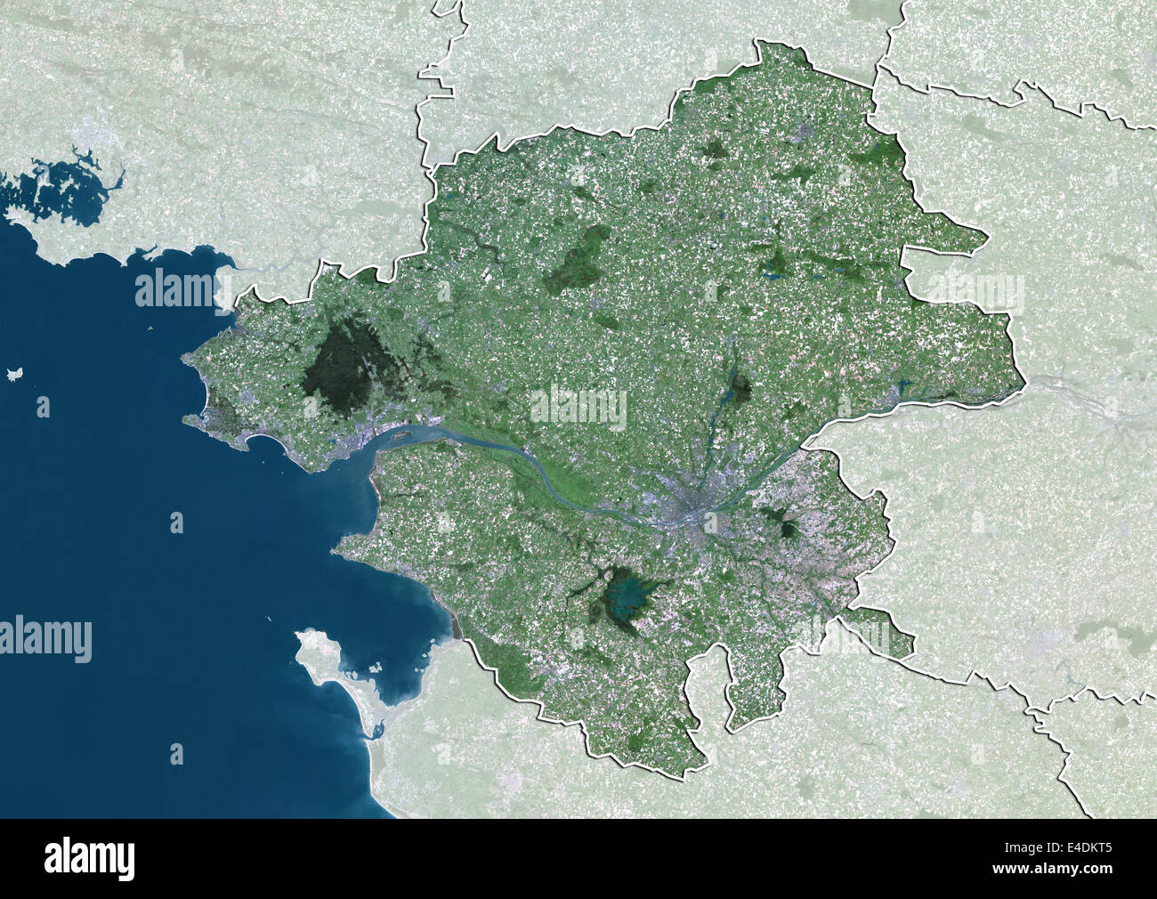 Departement of Loire-Atlantique, France, True Colour Satellite Image ...
