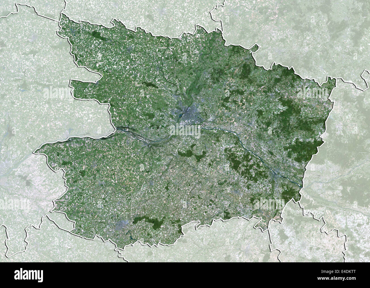 Departement of MaineetLoire, France, True Colour Satellite Image