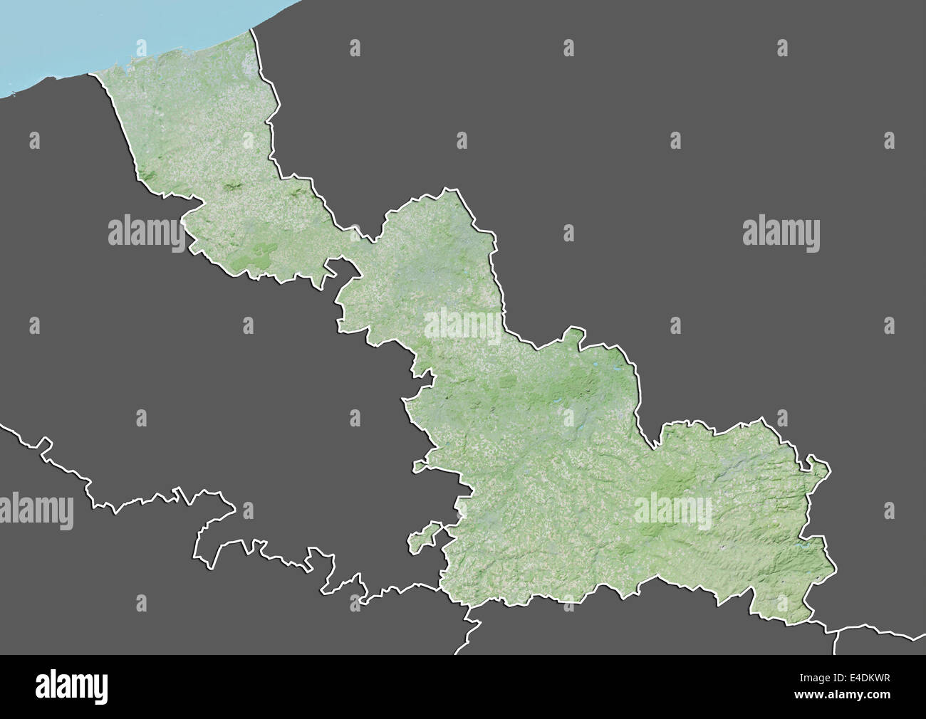 Departement of Nord, France, Relief Map Stock Photo