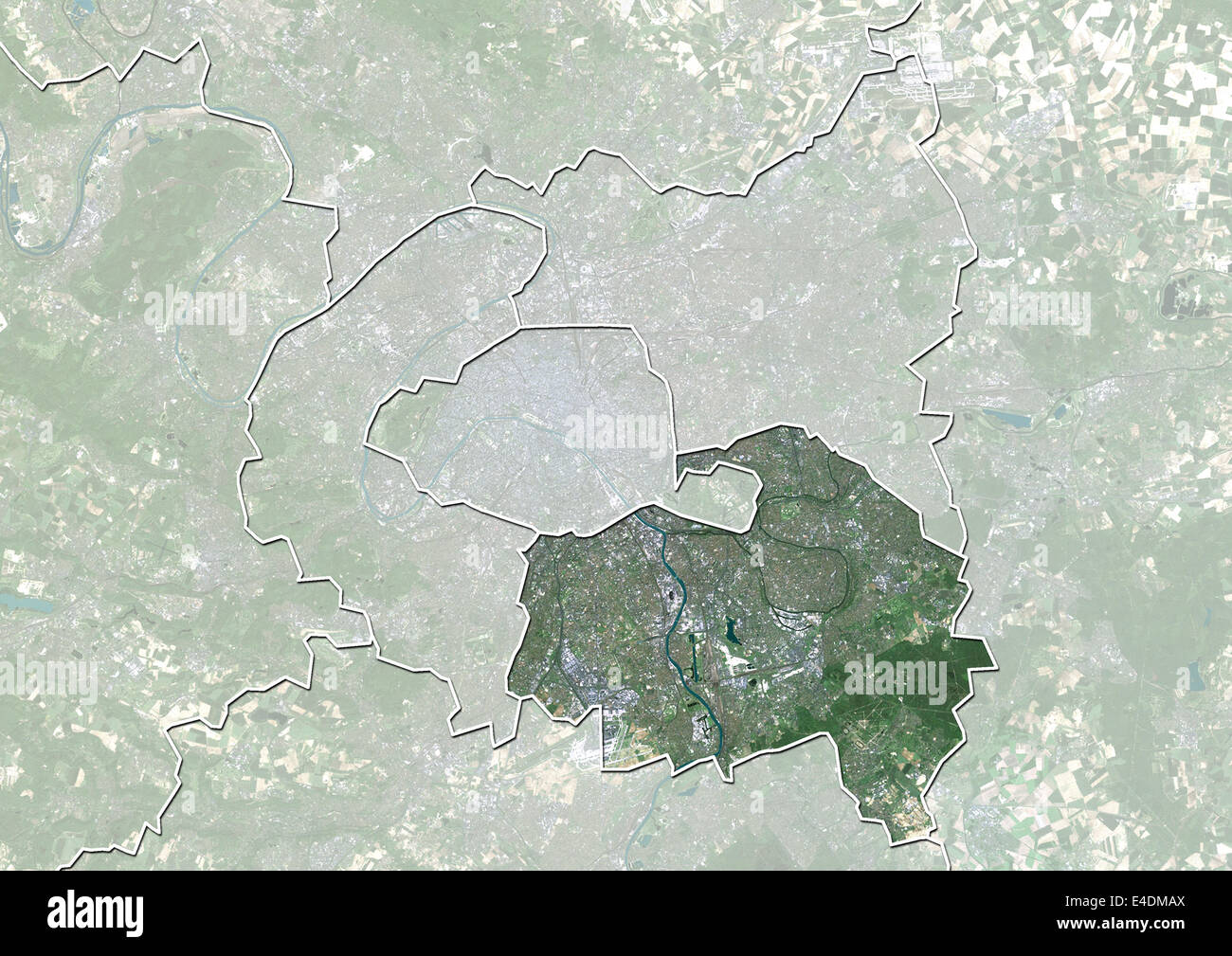 Departement Of Val De Marne France True Colour Satellite Image Stock Photo Alamy