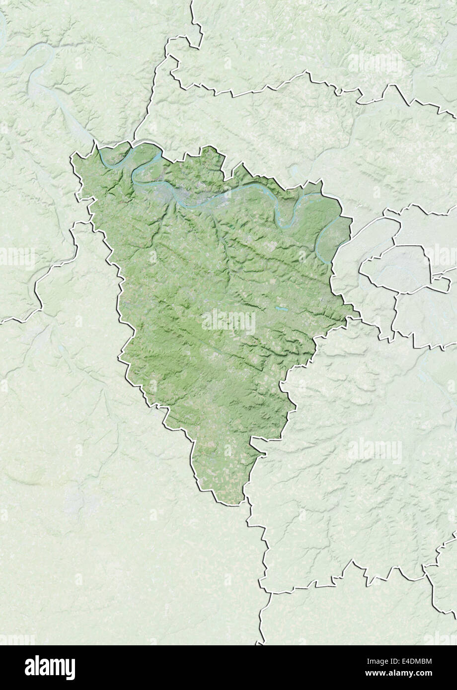 Departement of Yvelines, France, Relief Map Stock Photo Alamy
