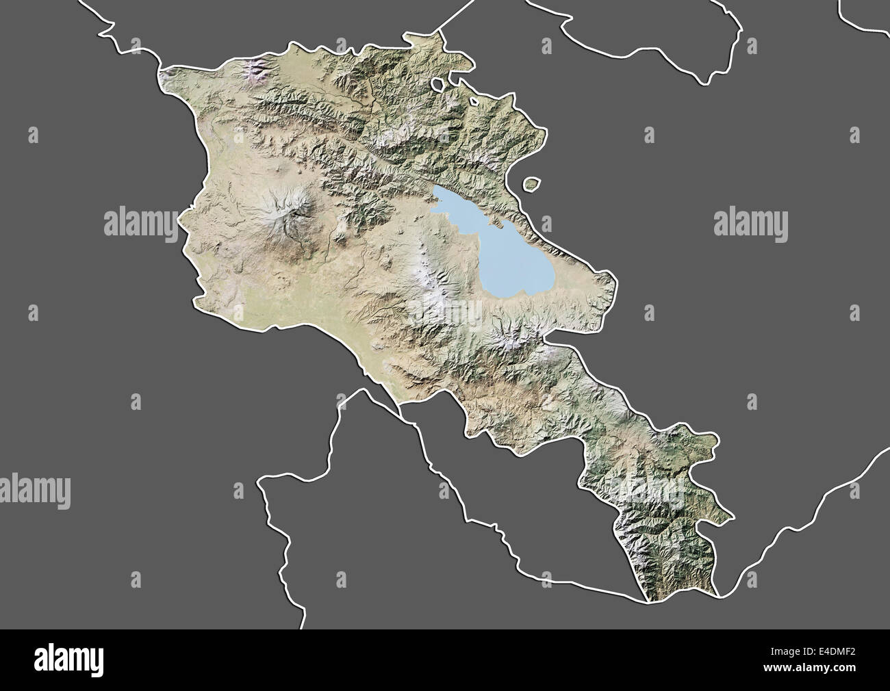 High quality labeled map armenia with borders Vector Image