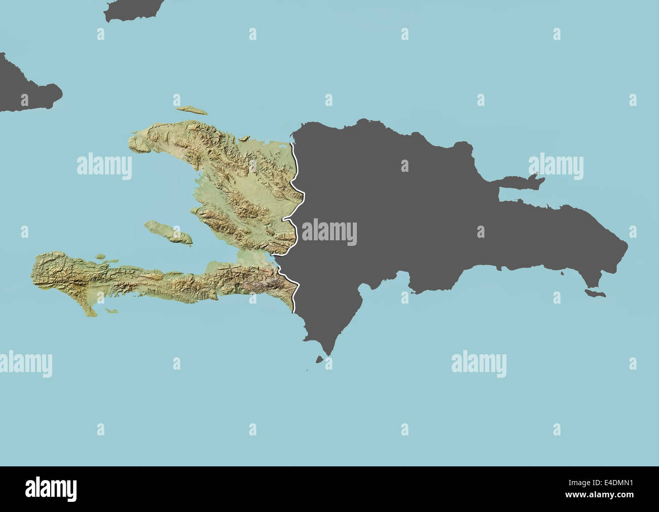 Haiti, Relief Map With Border and Mask Stock Photo Alamy