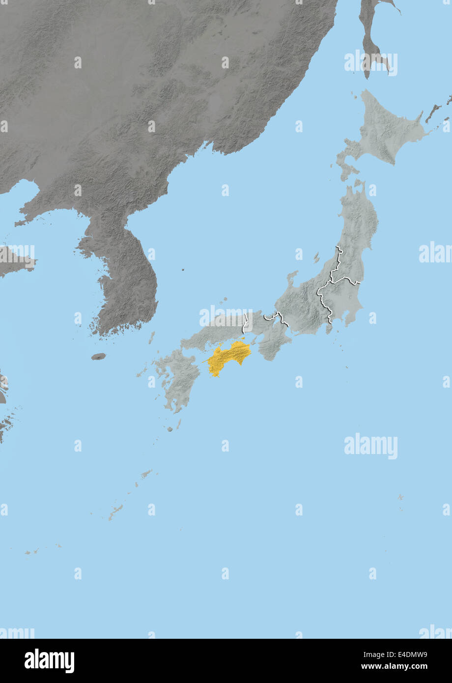 Shikoku, Political Map, Region and Smallest Main Island of Japan