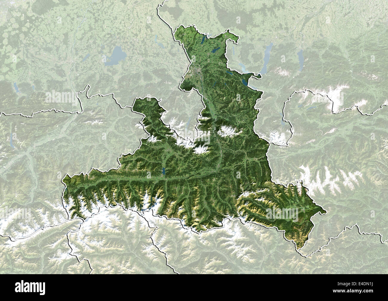 State of Salzburg, Austria, True Colour Satellite Image Stock Photo - Alamy