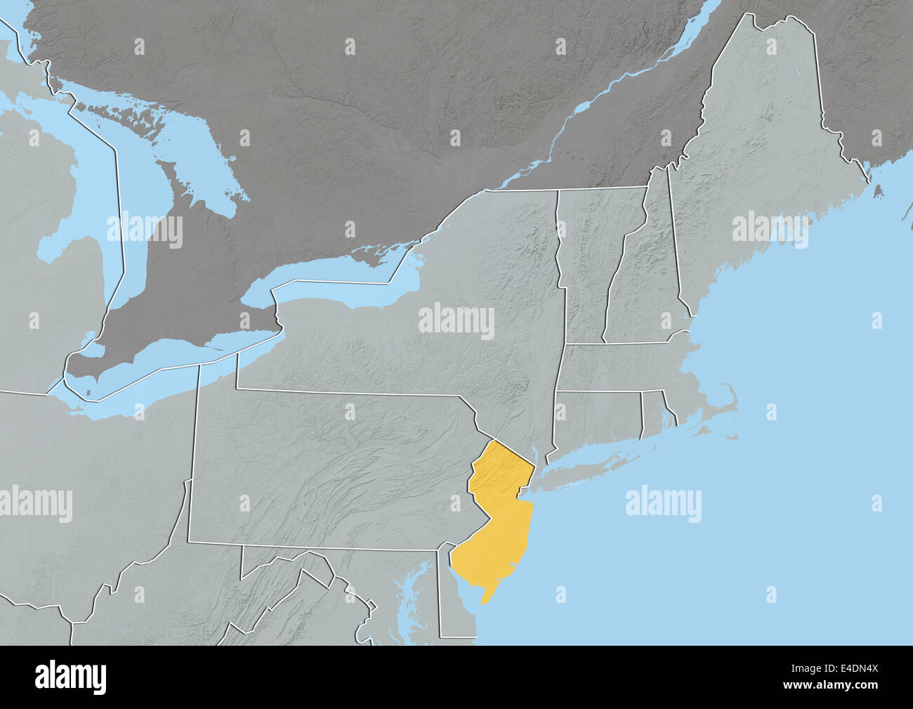 State of New Jersey United States - State Of New Jersey United States Relief Map E4DN4X 