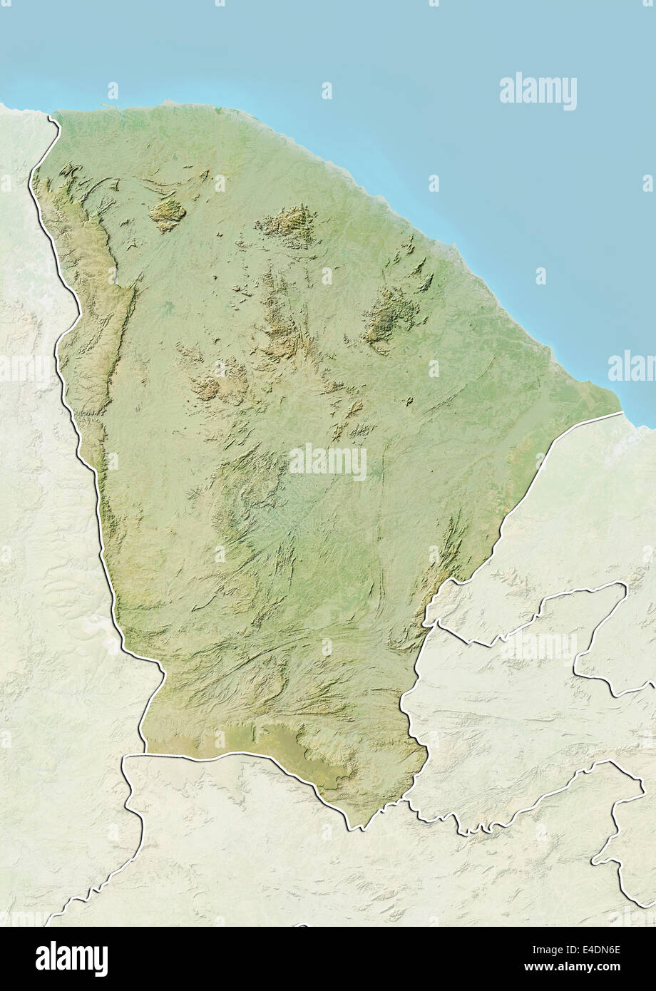 State of Ceara, Brazil, Relief Map Stock Photo