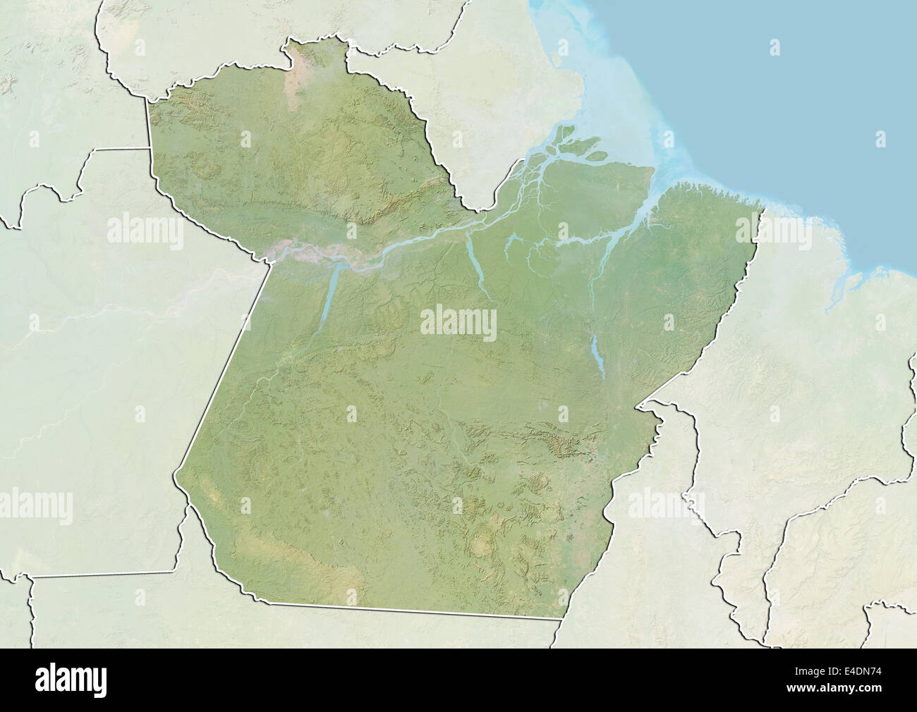 State of Para, Brazil, Relief Map Stock Photo - Alamy