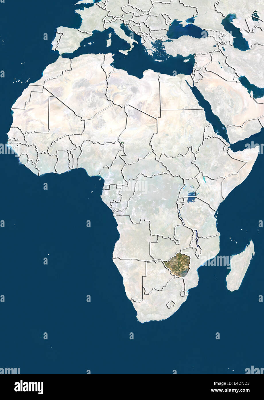 Zimbabwe map satellite geography hi-res stock photography and images ...