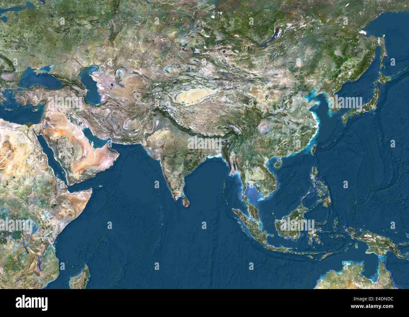 Asia, True Colour Satellite Image Stock Photo - Alamy