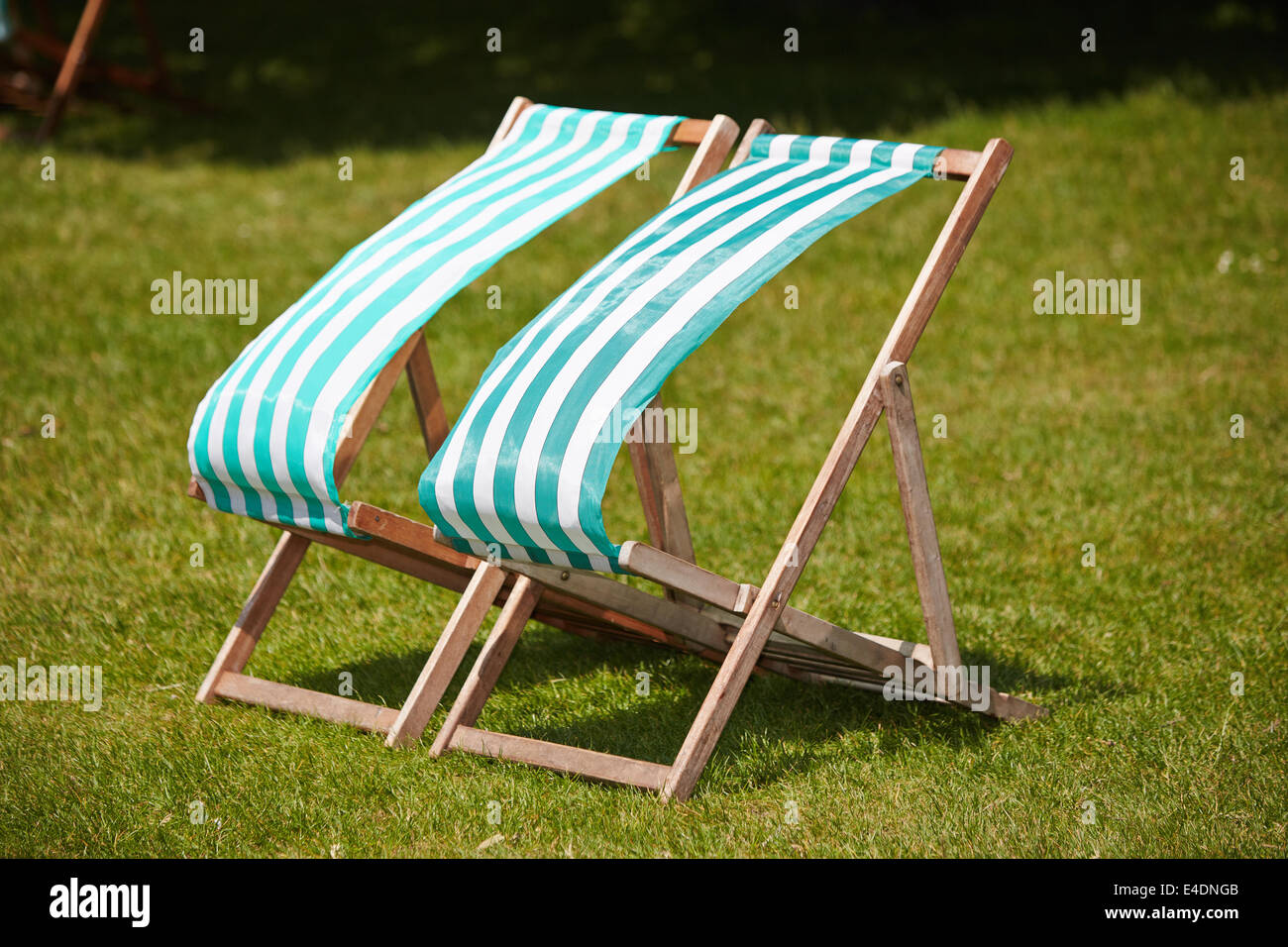 Wind blowing deckchairs in Green Park, London Stock Photo Alamy