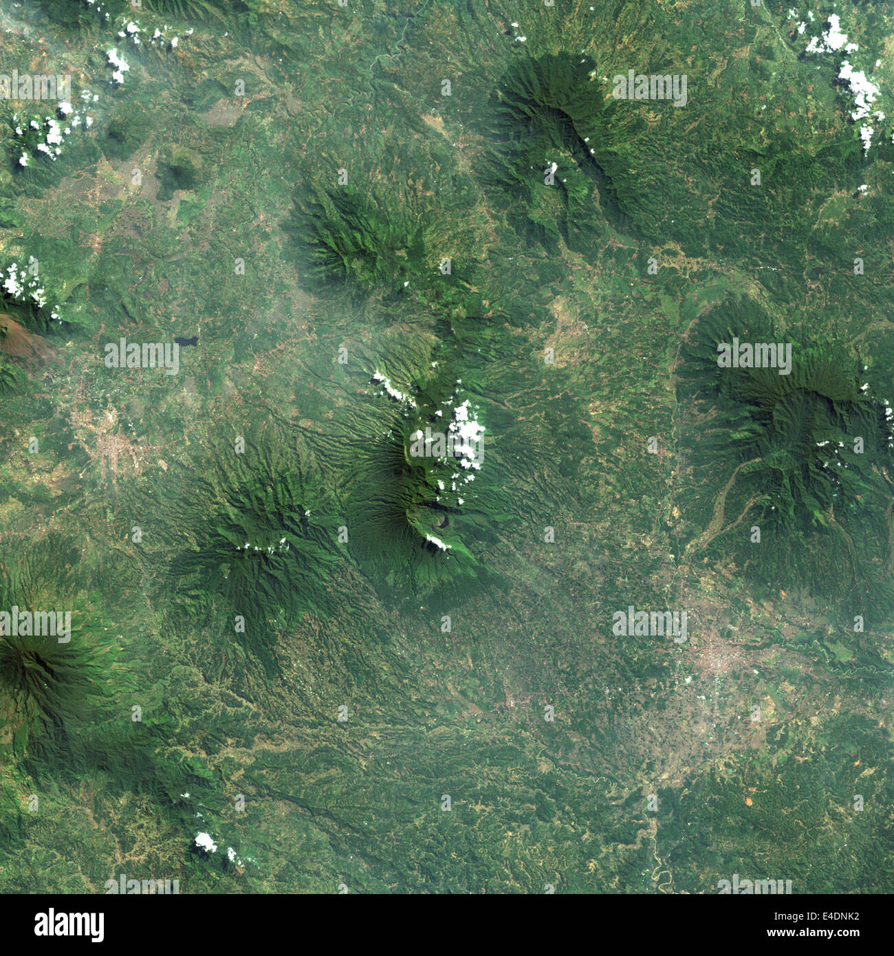 Galunggung Volcano, Java, Indonesia, True Colour Satellite Image. Galunggung, Java, Indonesia, true colour satellite image. Galu Stock Photo