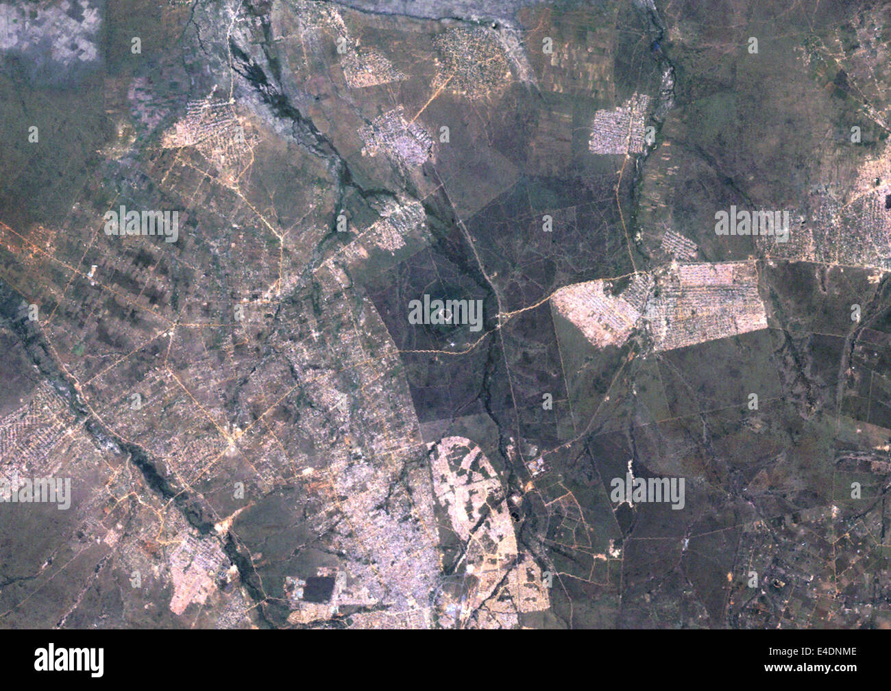 Saltpan Meteor Impact Crater, Pretoria, South Africa, True Colour Satellite Image. True colour satellite image of Saltpan impact Stock Photo