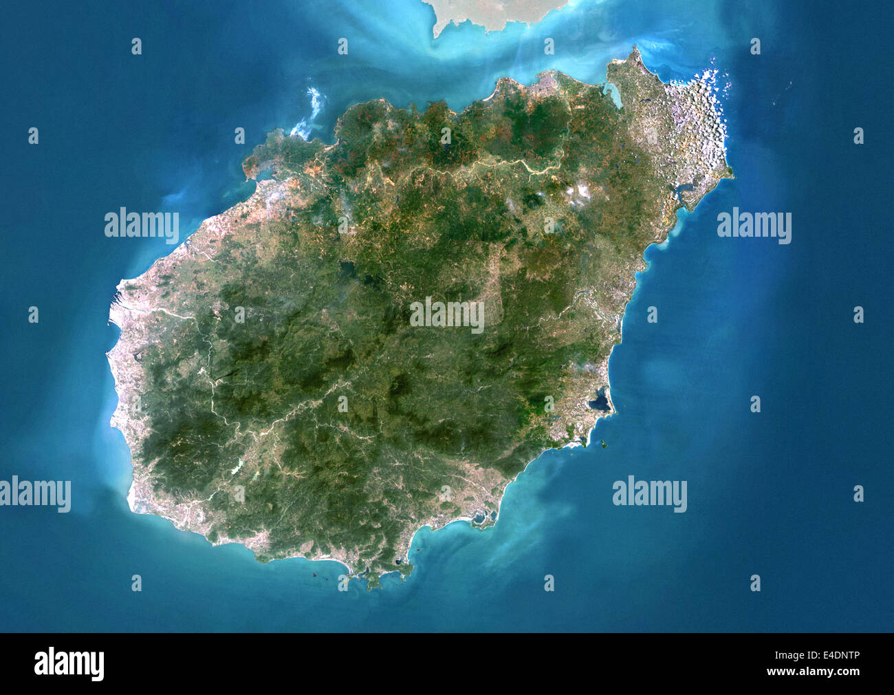Province of Hainan, China, True Colour Satellite Image Stock Photo