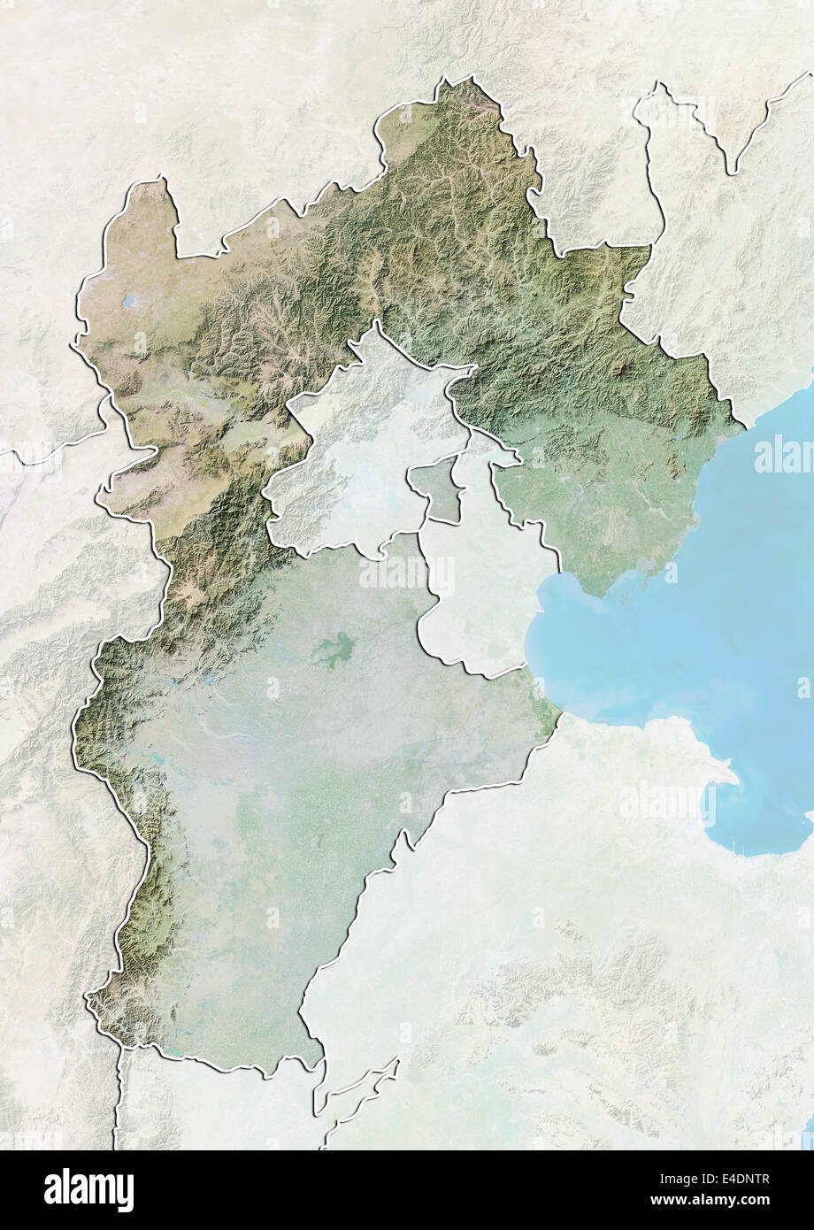 Province of Hebei, China, Relief Map Stock Photo Alamy