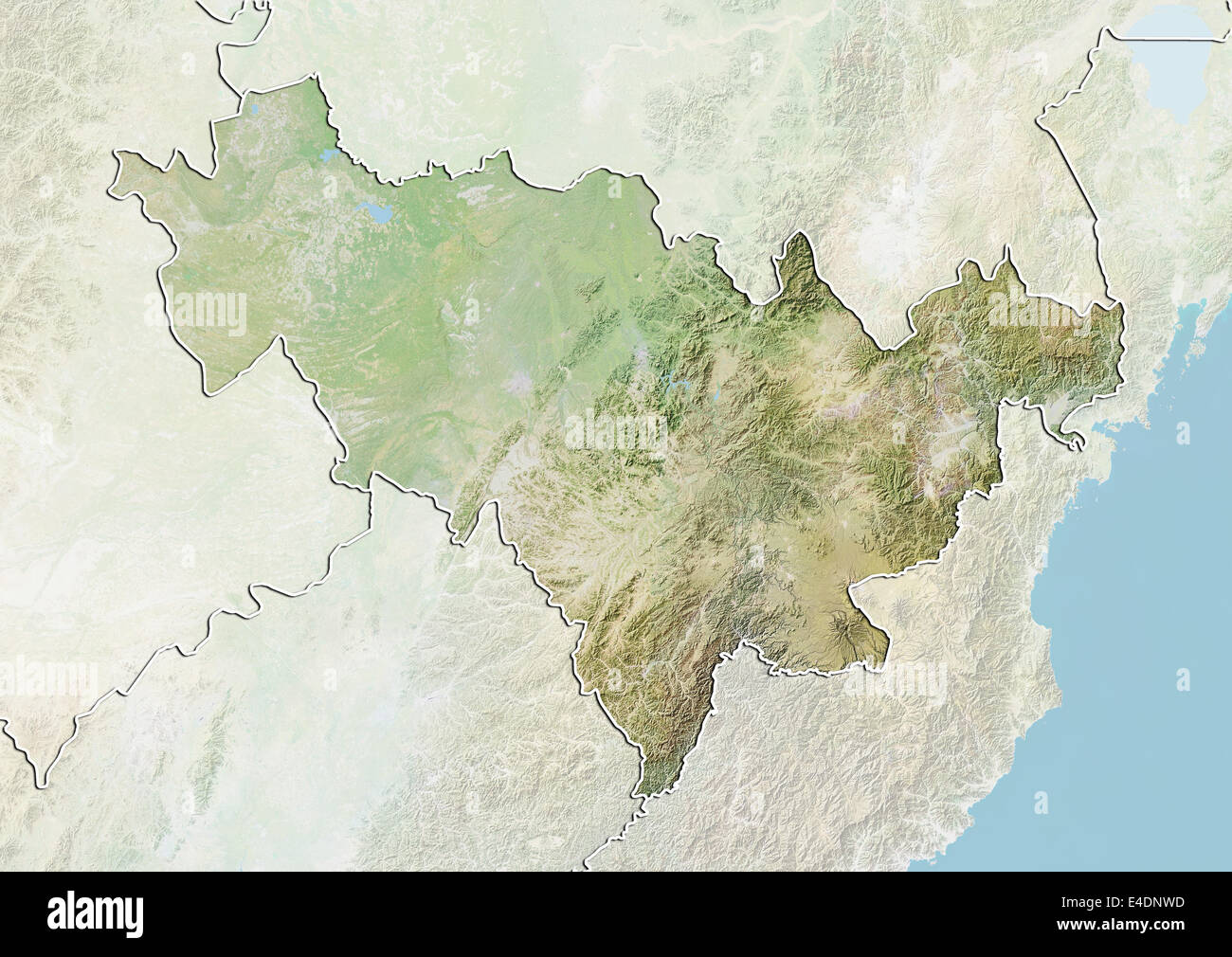 Province of Jilin, China, Relief Map Stock Photo Alamy