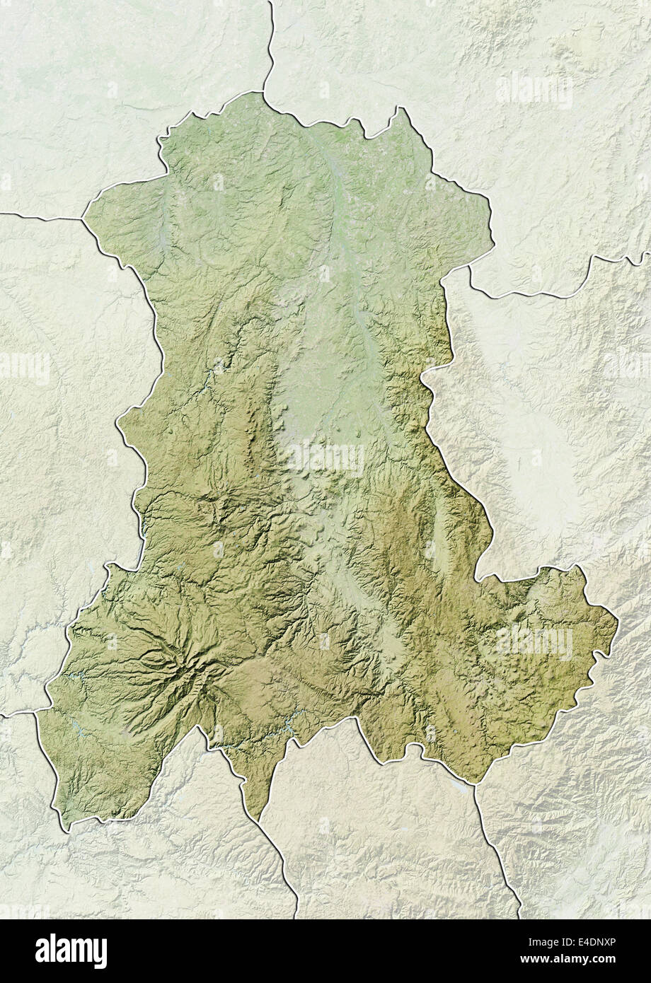 Region of Auvergne, France, Relief Map Stock Photo Alamy