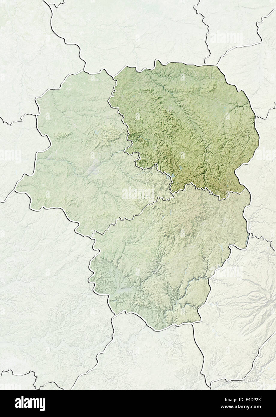 Departement of Creuse, France, Relief Map Stock Photo Alamy
