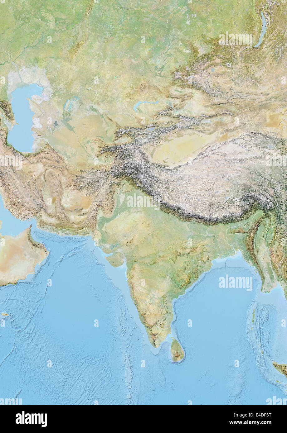Pamir Mountains Physical Map Central Asia Relief Map E4DP3T