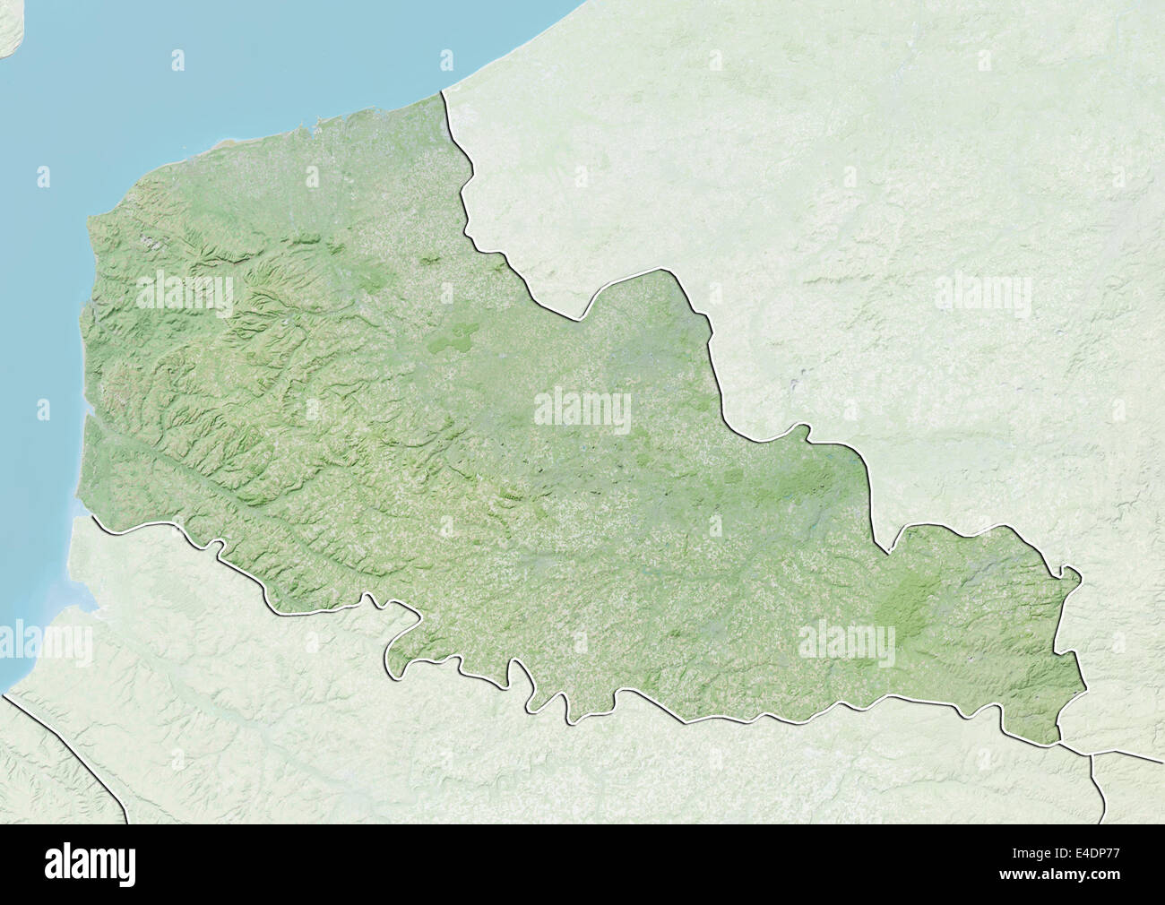 Region of NordPas de Calais, France, Relief Map Stock Photo Alamy