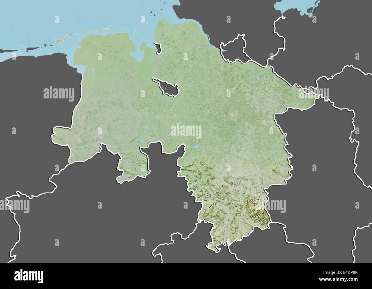State of Lower Saxony, Germany, Relief Map Stock Photo - Alamy