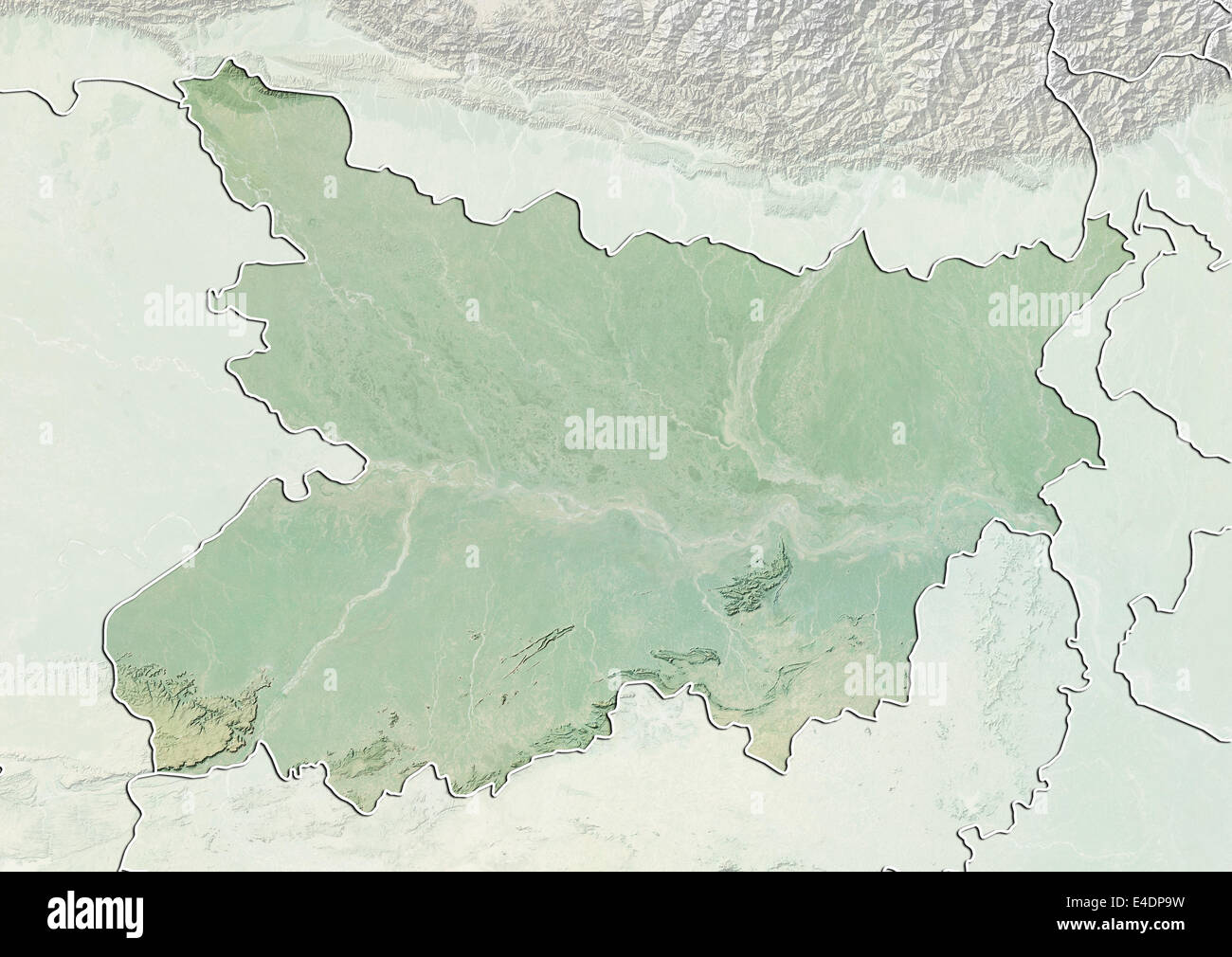 State of Bihar, India, Relief Map Stock Photo