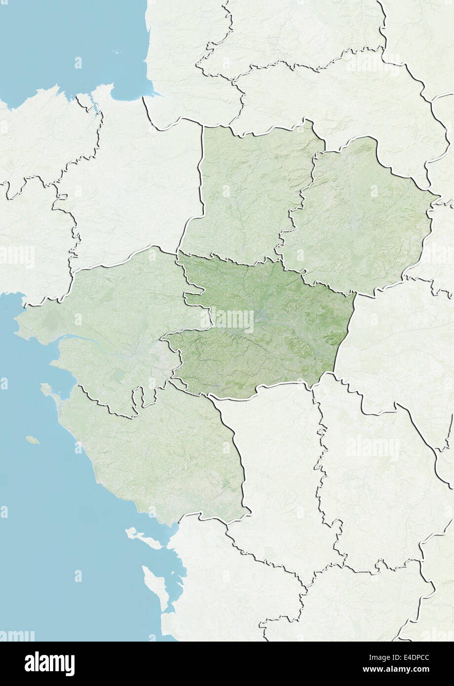 Departement of MaineetLoire, France, Relief Map Stock Photo Alamy