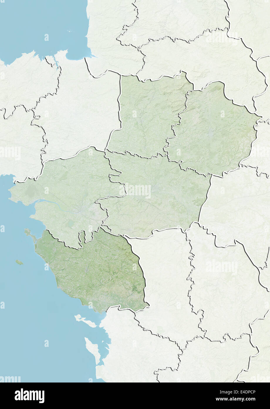 Departement of Vendee, France, Relief Map Stock Photo Alamy