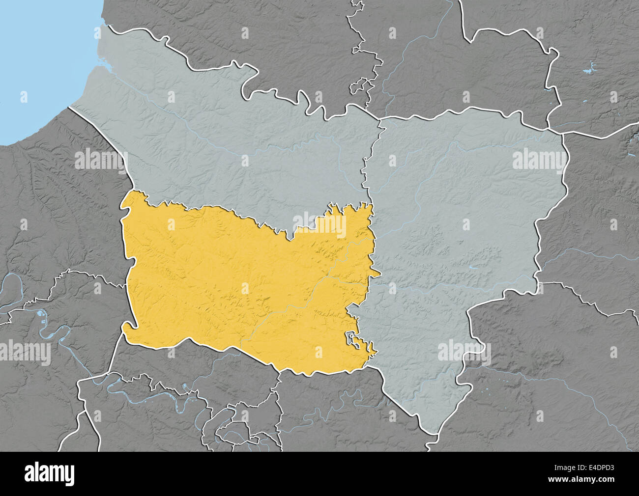Departement of Oise, France, Relief Map Stock Photo Alamy