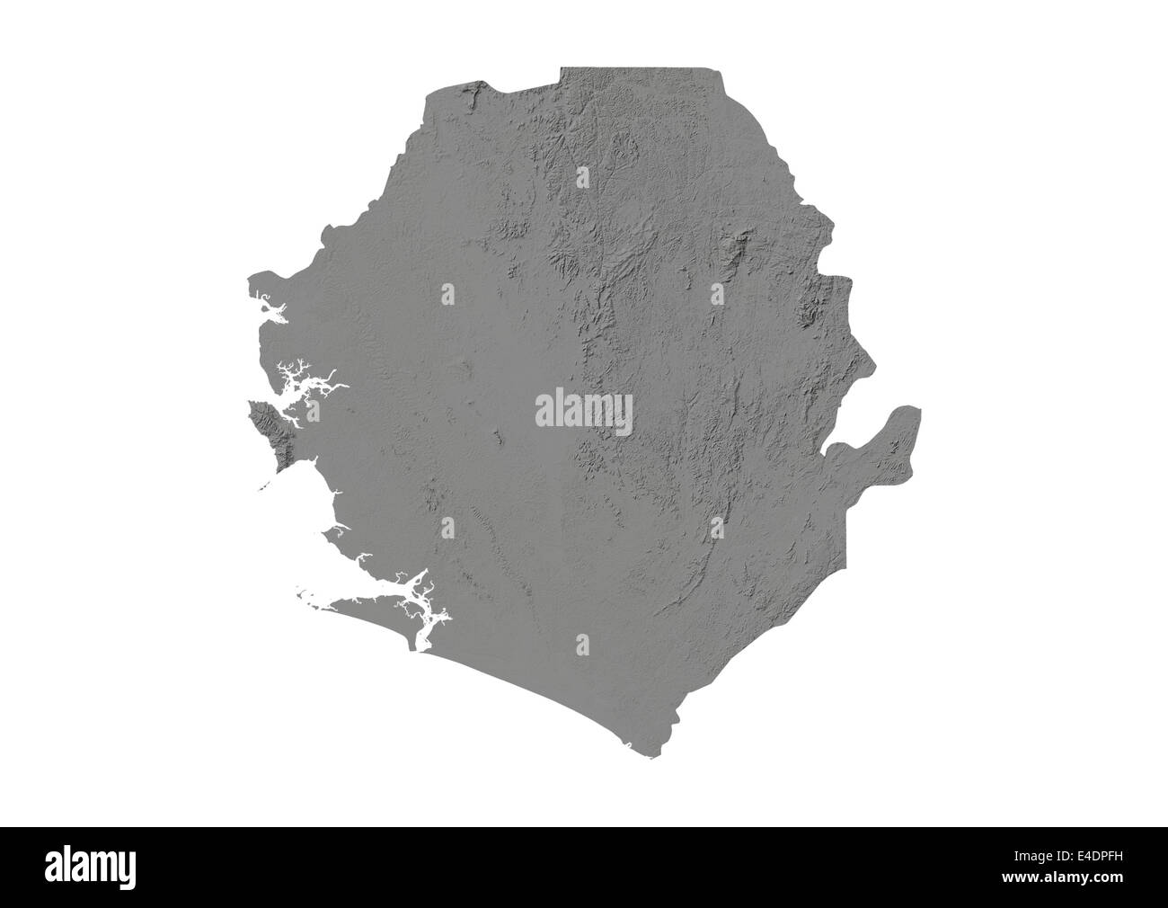 Sierra Leone, Relief Map Stock Photo - Alamy