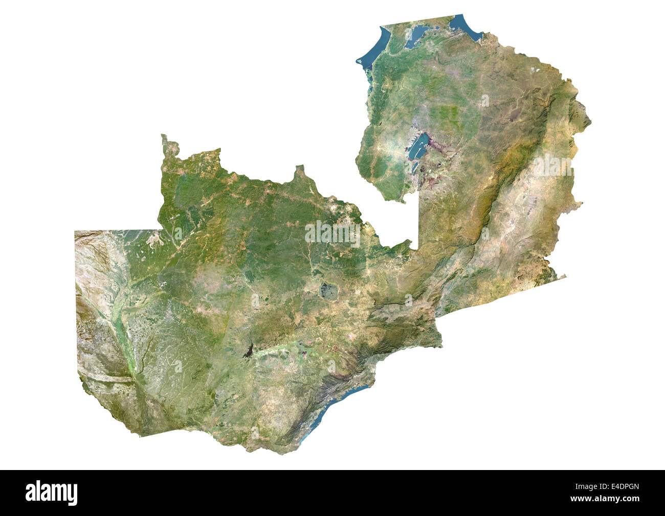 Satellite Map Of Zambia Zambia, Satellite Image Stock Photo - Alamy