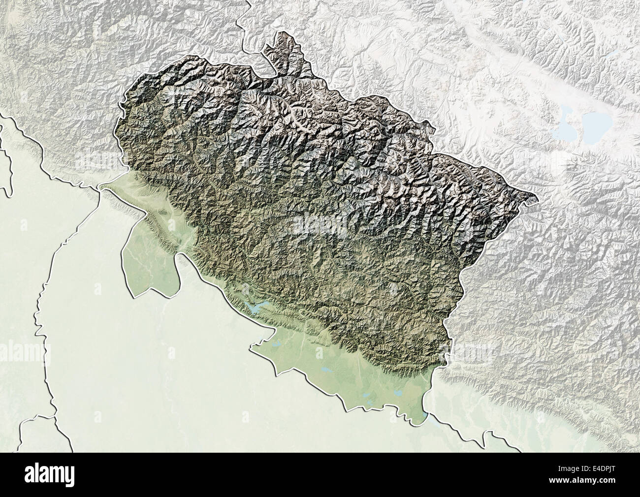 Map of uttarakhand hi-res stock photography and images - Alamy