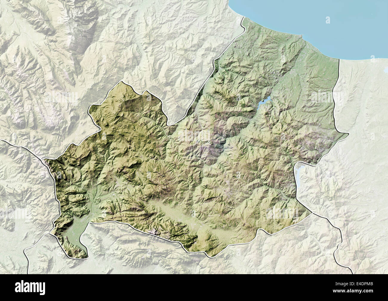 Region of Molise, Italy, Relief Map Stock Photo