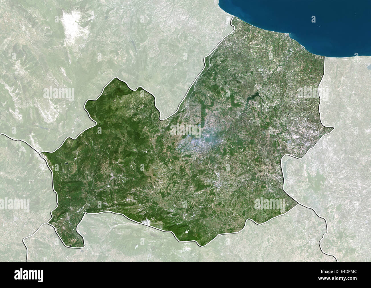 Region of Molise, Italy, True Colour Satellite Image Stock Photo