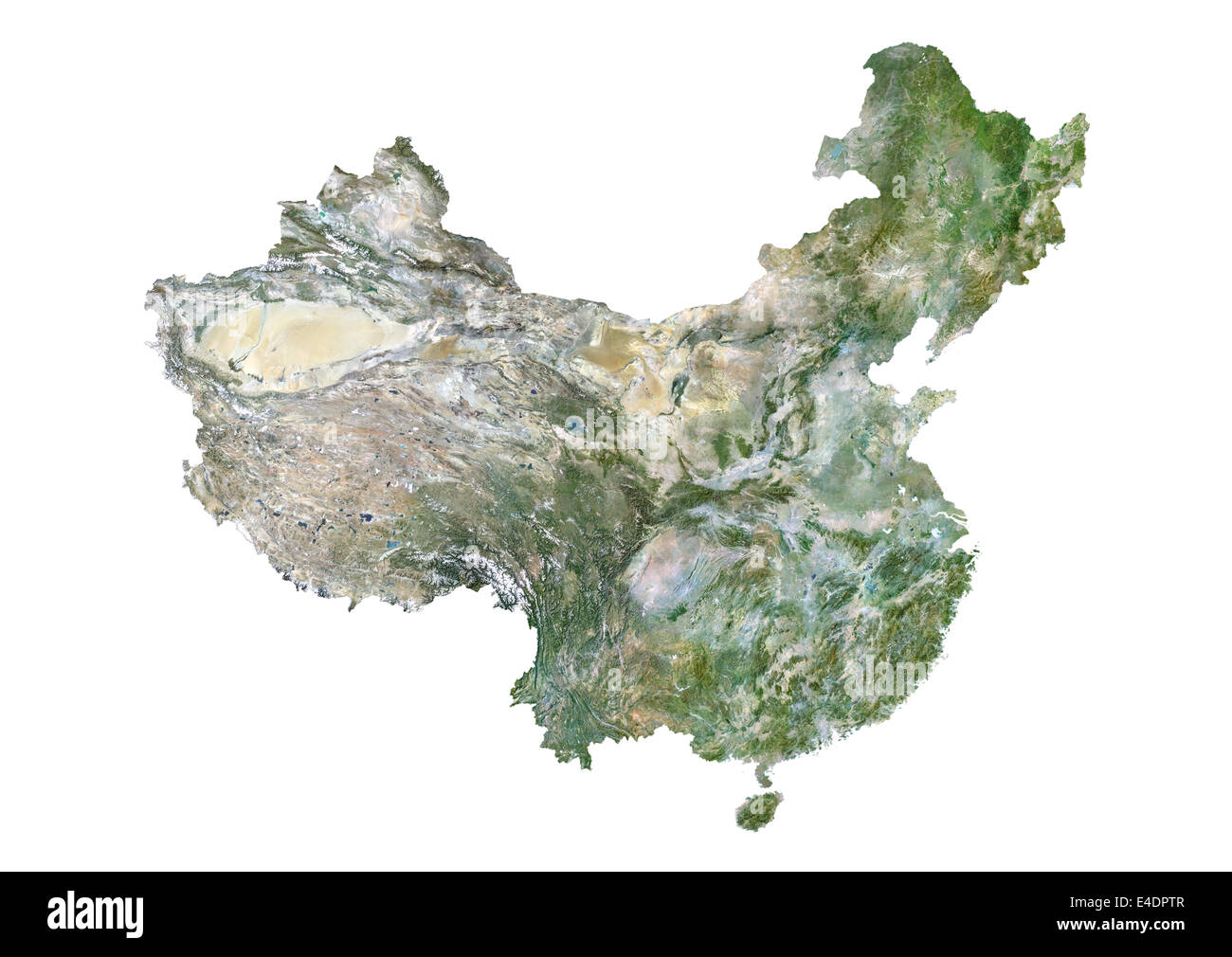 China, Satellite Image Stock Photo