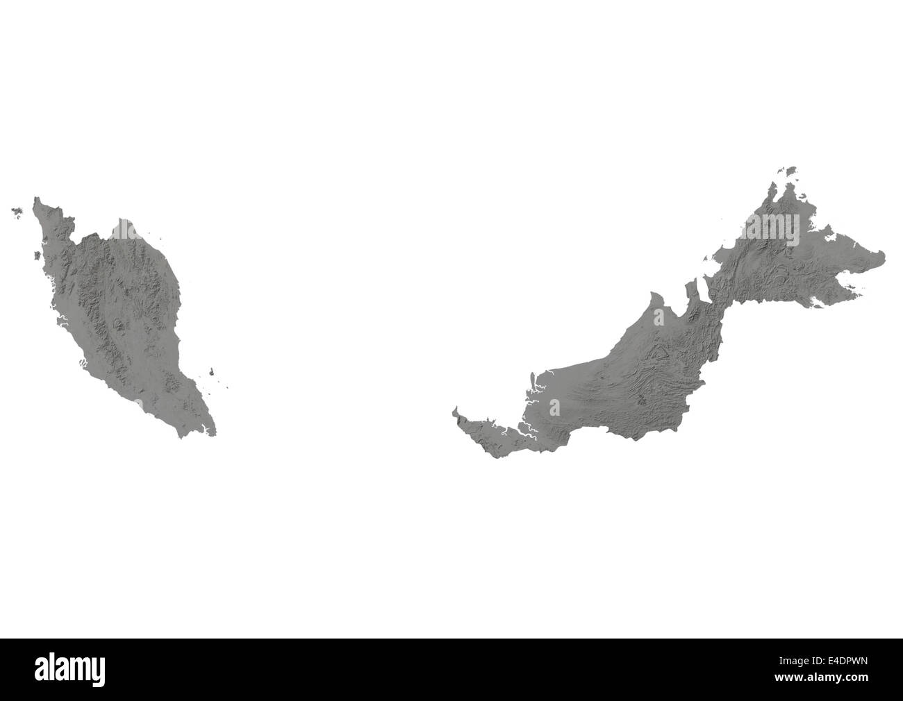 Malaysia, Relief Map Stock Photo