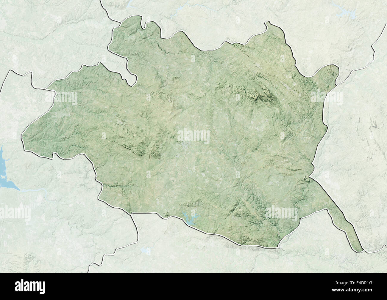 District of Evora, Portugal, Relief Map Stock Photo