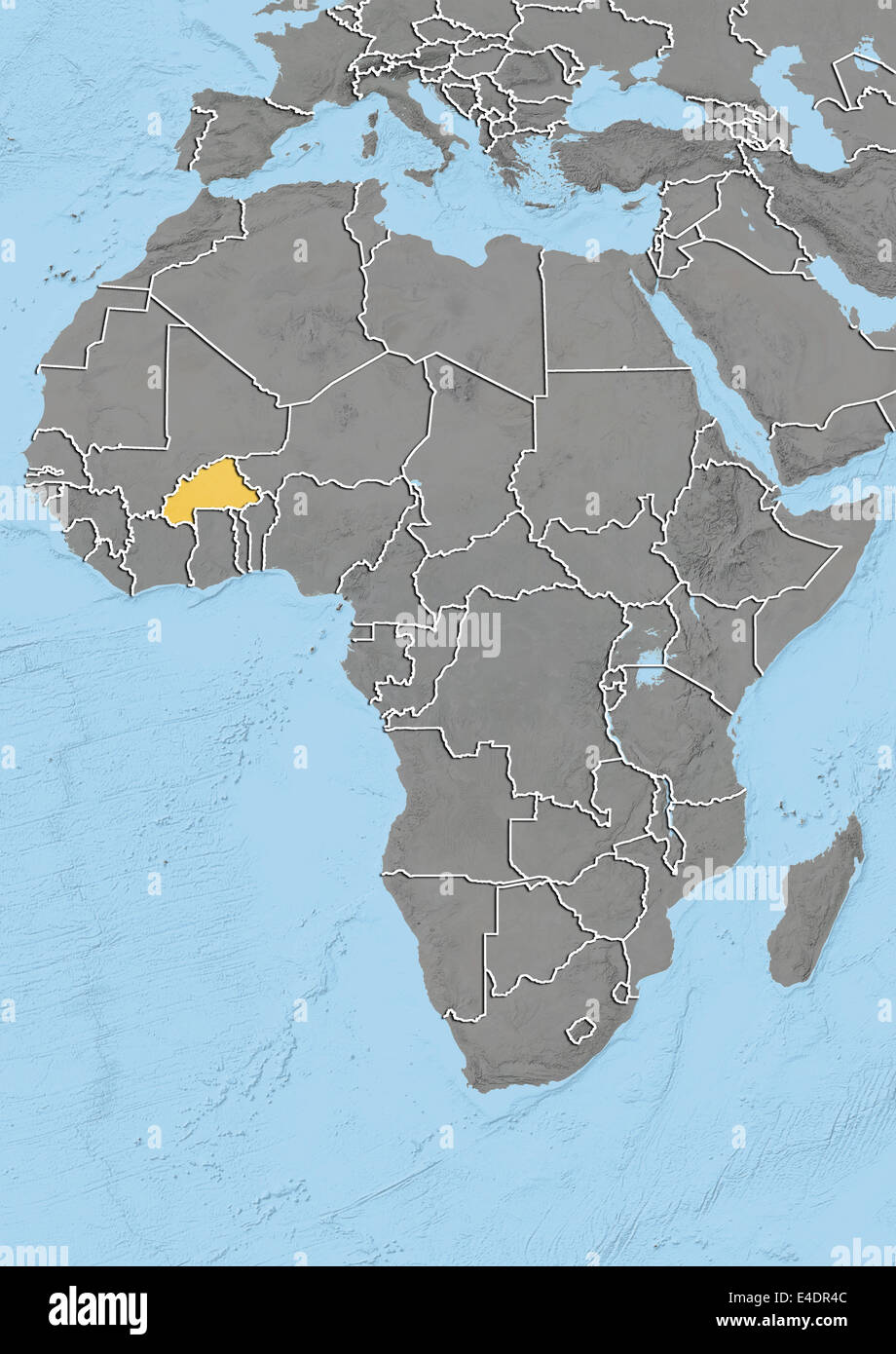 Burkina Faso, Relief Map Stock Photo - Alamy