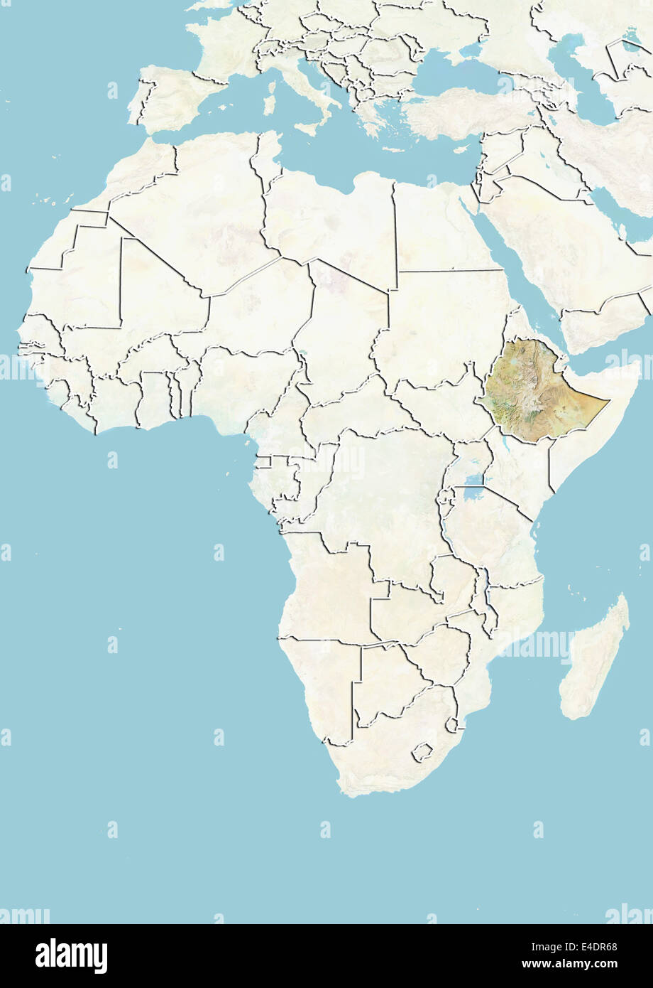 Ethiopia, Relief Map Stock Photo - Alamy