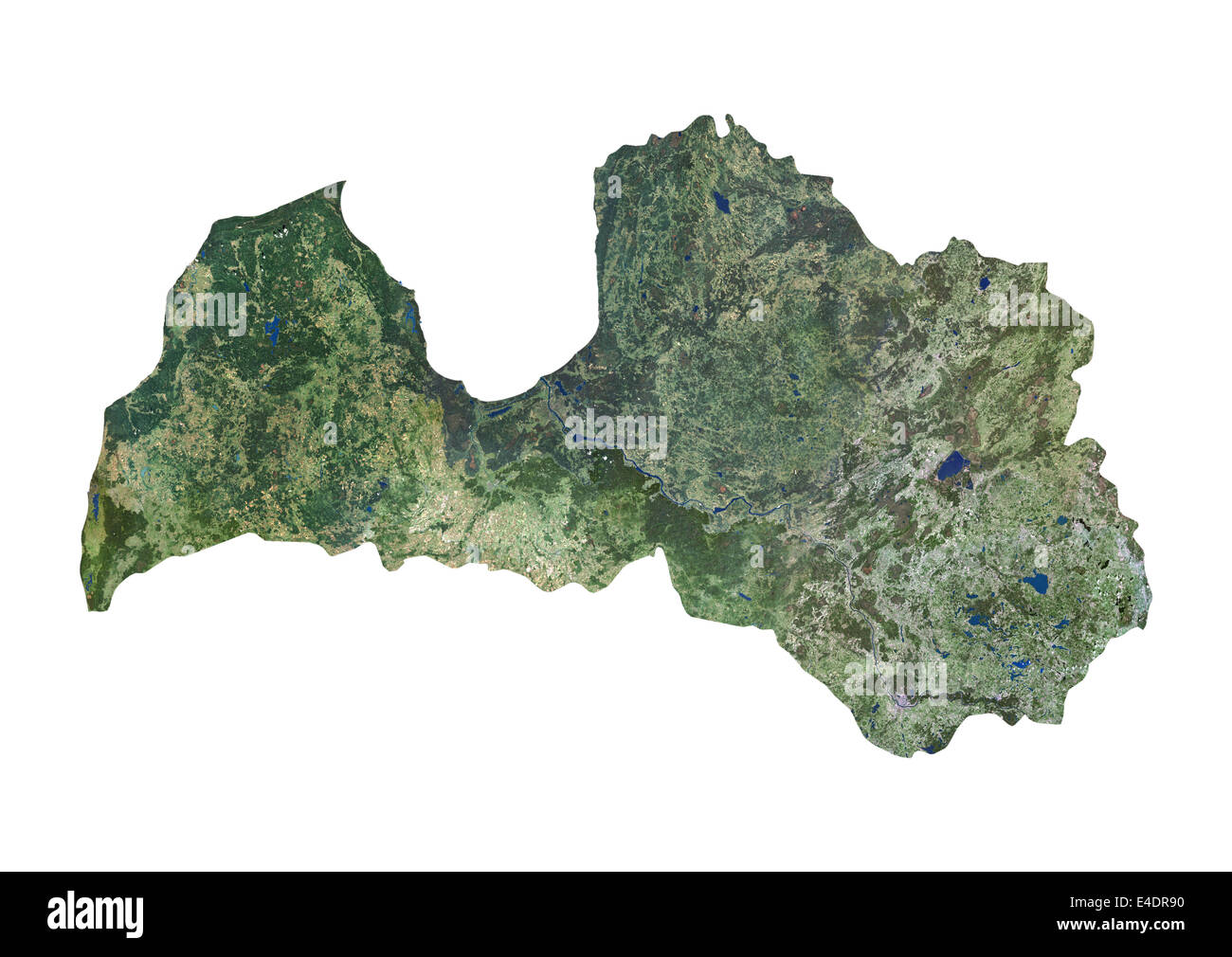 Latvia, Satellite Image Stock Photo