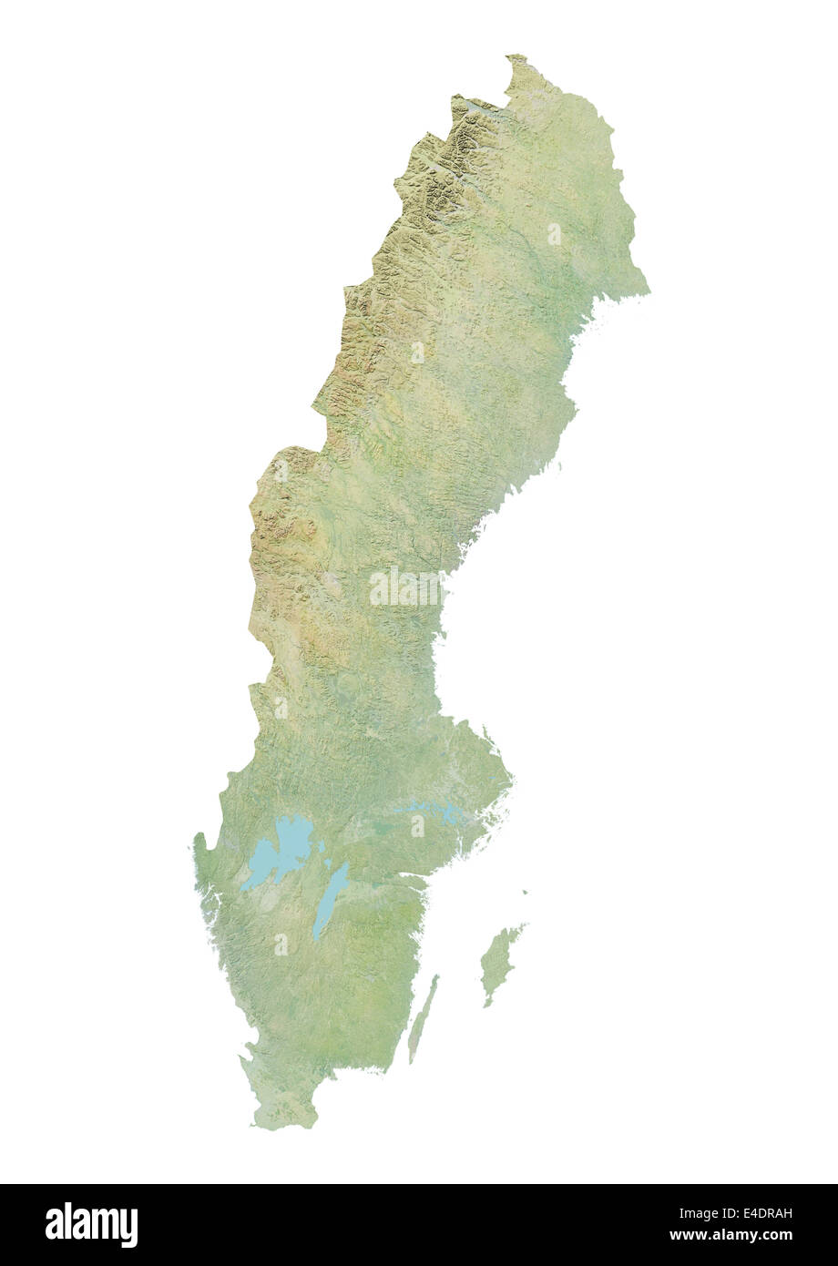 Sweden, Relief Map Stock Photo