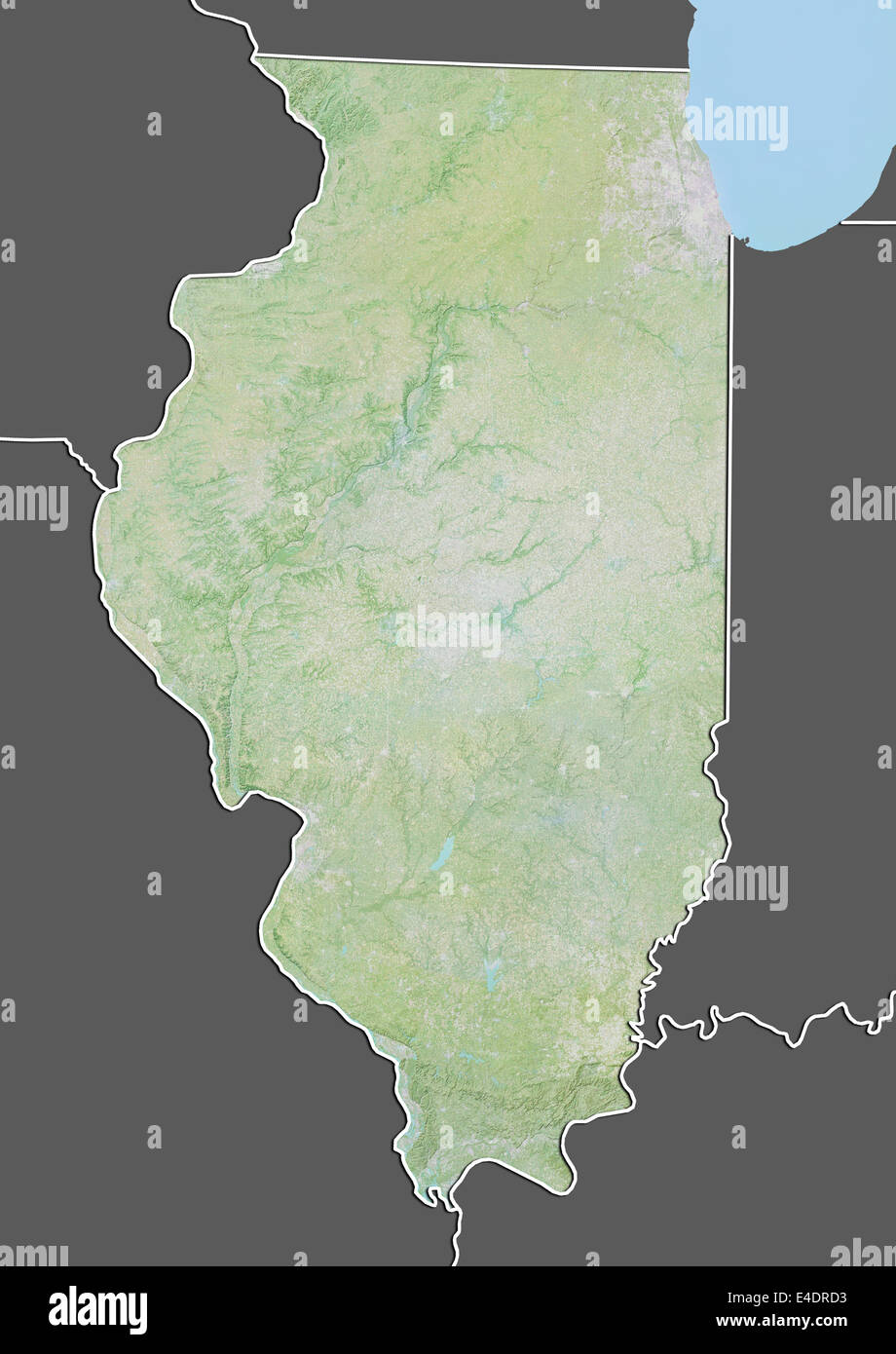 State of Illinois, United States, Relief Map Stock Photo Alamy