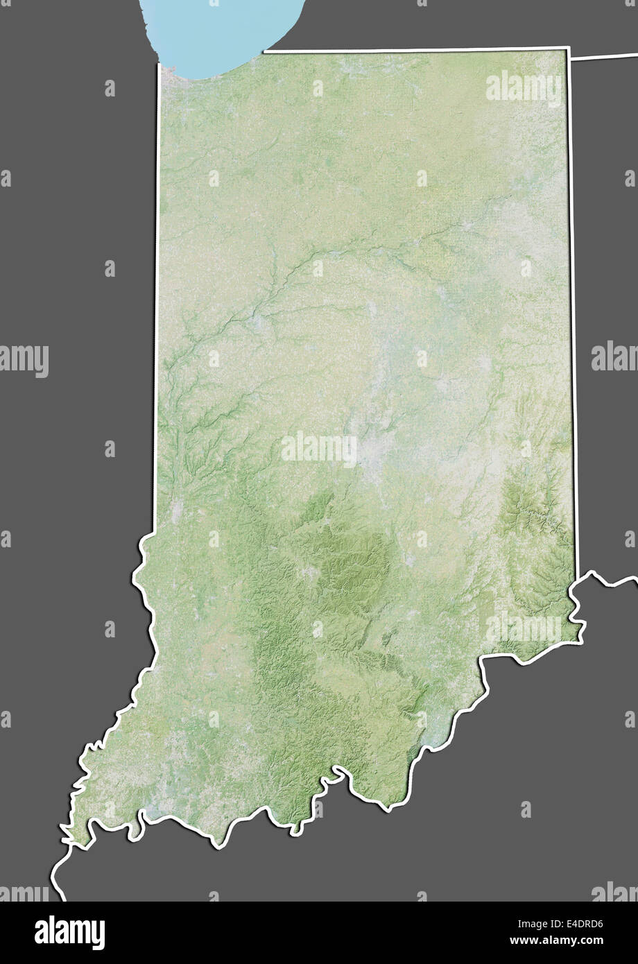 Physical map of indiana hi-res stock photography and images - Alamy