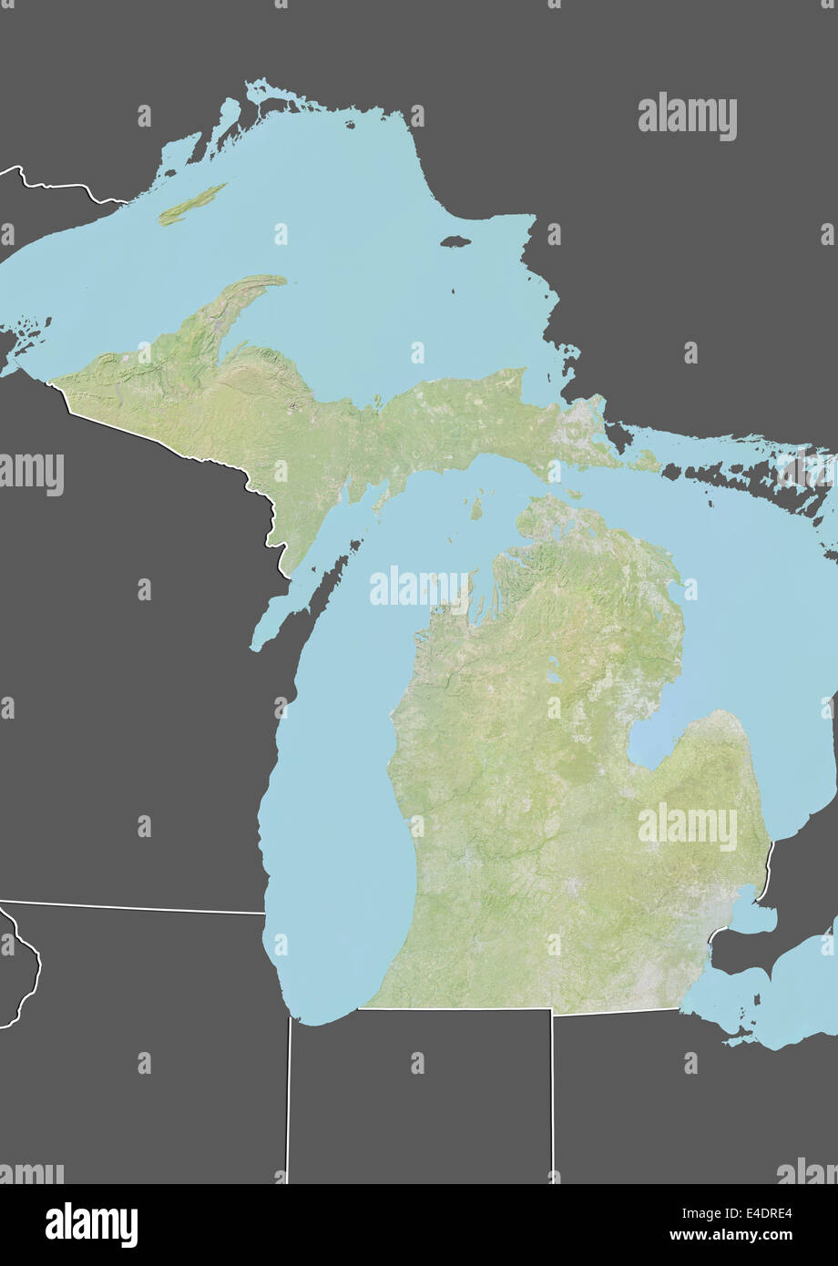 Physical map michigan hi-res stock photography and images - Alamy