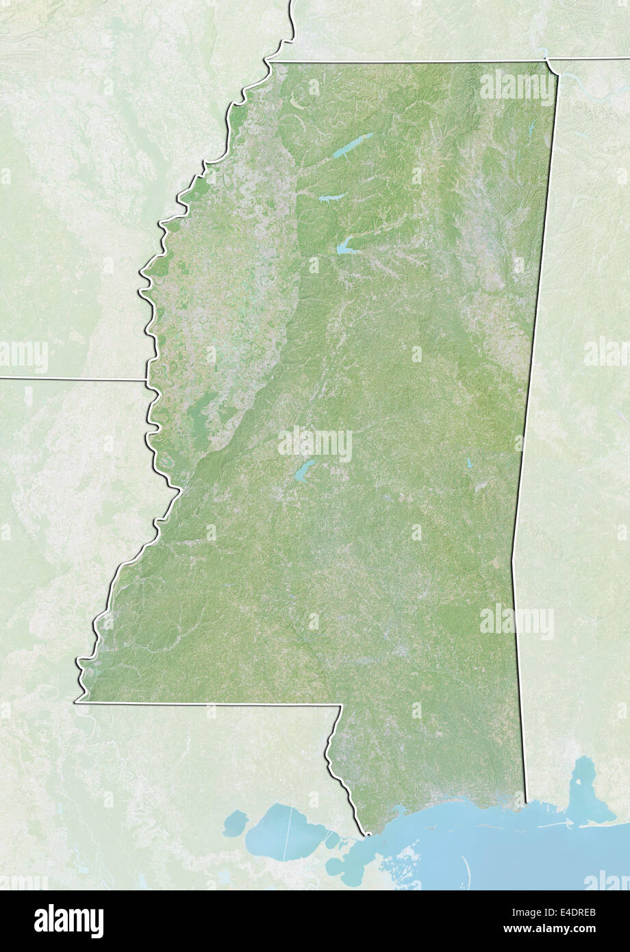 Physical Map Of Mississippi Physical Map Of Mississippi High Resolution Stock Photography And Images -  Alamy