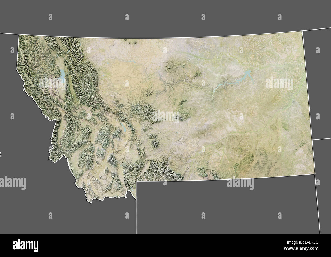 Billings montana map hi res stock - State Of Montana United States Relief Map E4DREG 