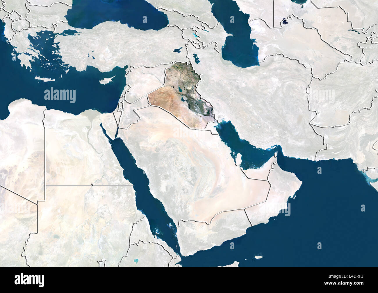 Iraq, Satellite Image Stock Photo