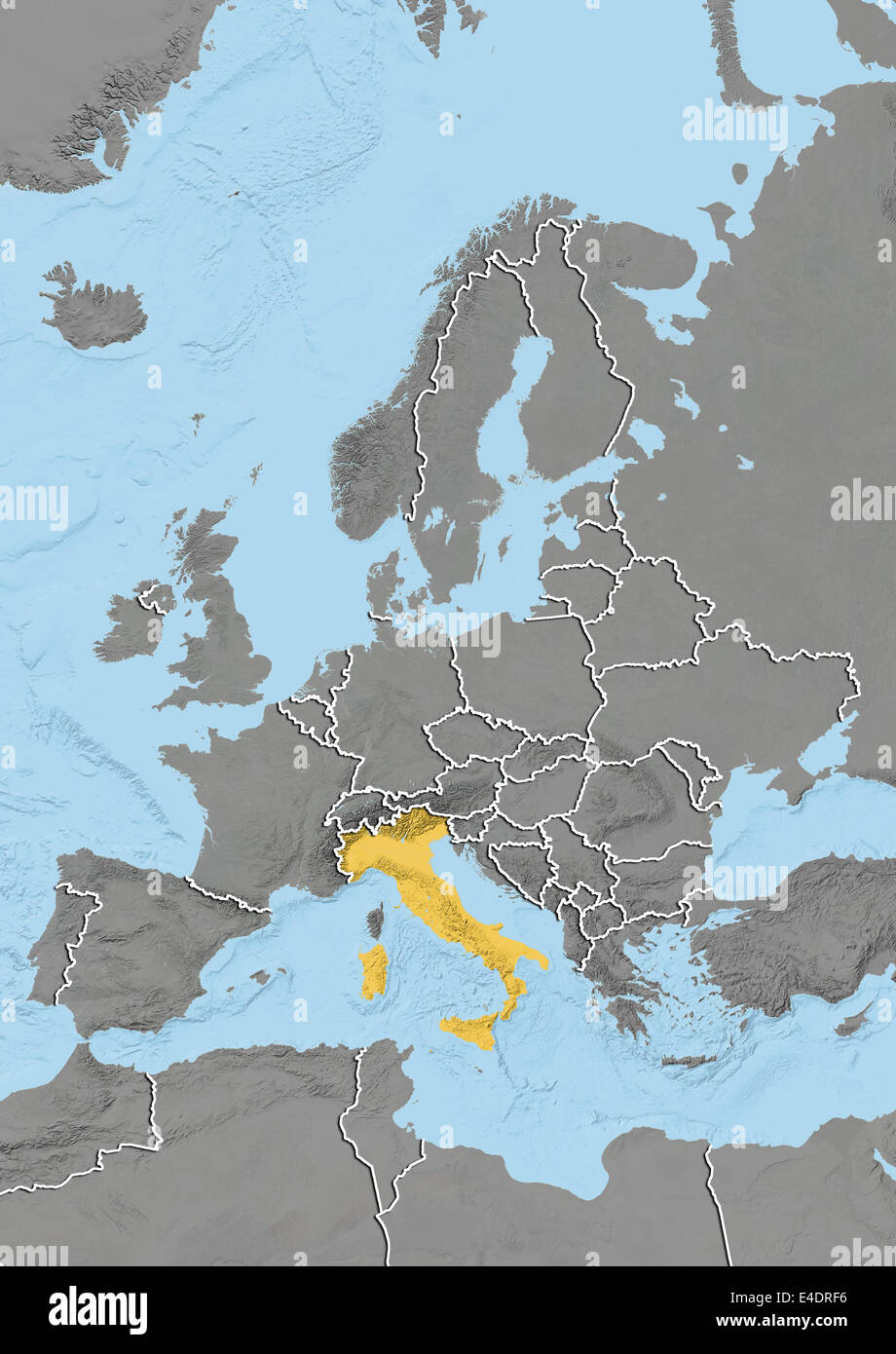 Italy, Relief Map Stock Photo - Alamy